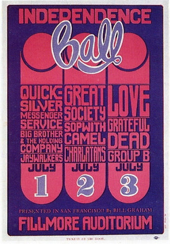 BG014 - Quicksilver Messenger Service Poster - Fillmore Auditorium (01 - Jul - 66) Condition - 2.5