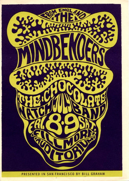 BG016 - Mindbenders Postcard - Fillmore Auditorium (08 - Jul - 66) Condition - 1