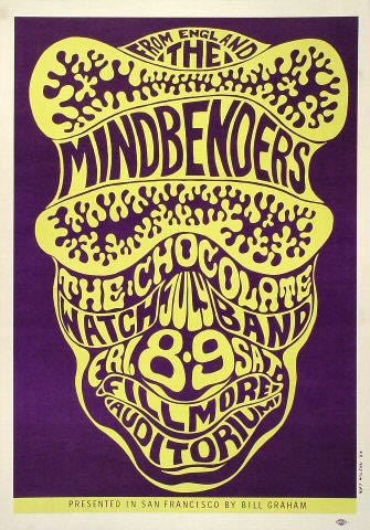 BG016 - Mindbenders Poster - Fillmore Auditorium (08 - Jul - 66) Condition - 2