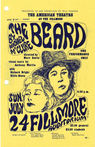 BG019 - Handbill - OHB - F yellow paper, The American Theatre - Fillmore Auditorium (24 - Jul - 66) Condition - 2