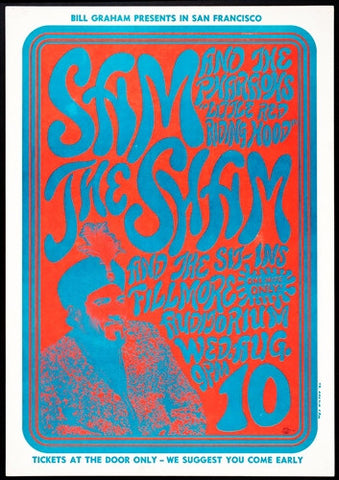 BG022 - Sam the Sham and the Pharaohs Poster - Fillmore Auditorium (10 - Aug - 66) Condition - 2