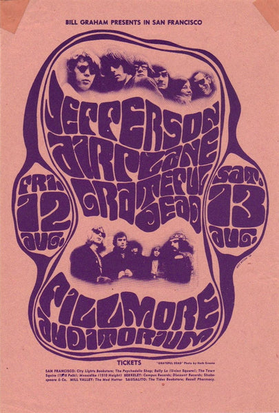 BG023 - Jefferson Airplane Handbill - Fillmore Auditorium (12 - Aug - 66) Condition - 2