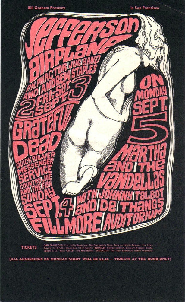 BG026 - Jefferson Airplane Handbill - Fillmore Auditorium (02 - Sep - 66) Condition - 1.5