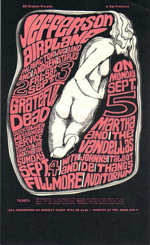 BG026 - Jefferson Airplane Handbill - Fillmore Auditorium (02 - Sep - 66) Condition - 1.5