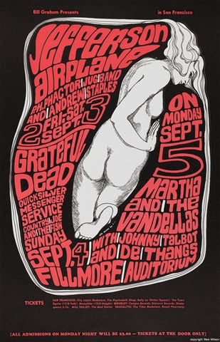BG026 - Jefferson Airplane Poster - Fillmore Auditorium (02 - Sep - 66) Condition - 2.5