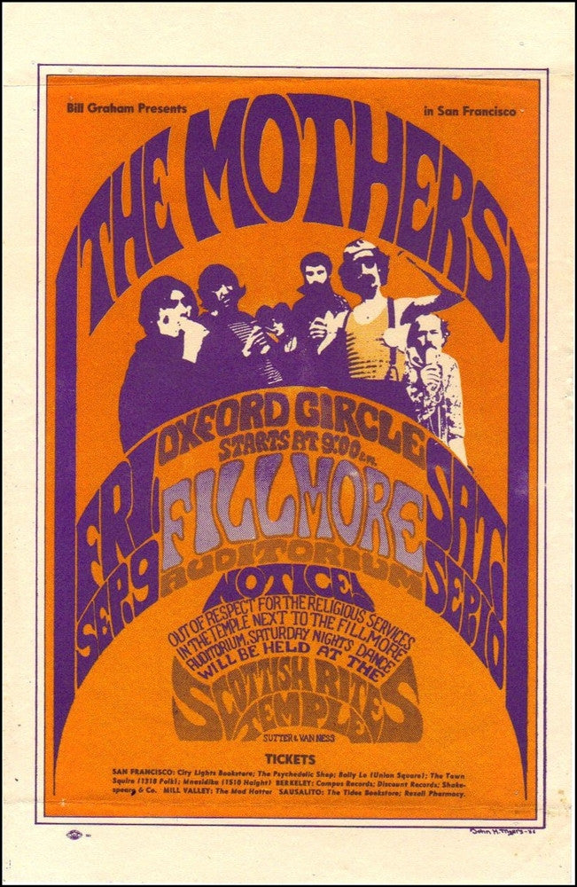 BG027 - Mothers of Invention Handbill - Fillmore Auditorium (09 - Sep - 66) Condition - 2