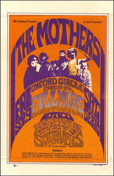BG027 - Mothers of Invention Handbill - Fillmore Auditorium (09 - Sep - 66) Condition - 2