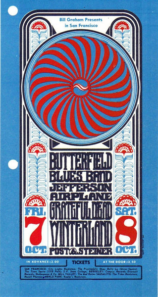 BG030 - Butterfield Blues Band Handbill - Winterland (07 - Oct - 66) Condition - 2