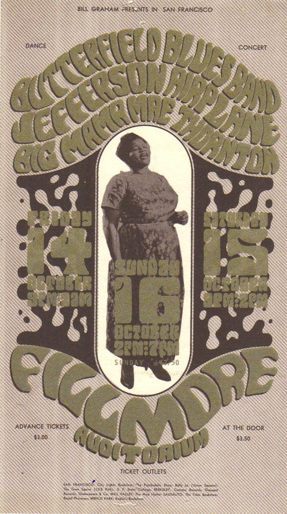 BG031 - Butterfield Blues Band Handbill - Fillmore Auditorium (14 - Oct - 66) Condition - 2