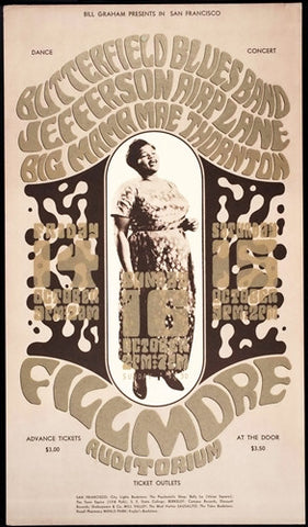 BG031 - Butterfield Blues Band Postcard - Fillmore Auditorium (14 - Oct - 66) Condition - 1.5