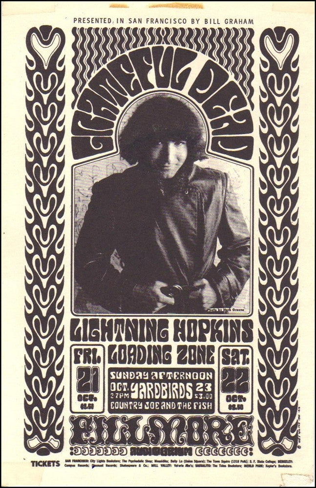 BG032 - The Grateful Dead Handbill - Fillmore Auditorium (21 - Oct - 66) Condition - 2