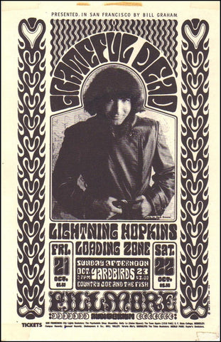 BG032 - The Grateful Dead Handbill - Fillmore Auditorium (21 - Oct - 66) Condition - 2