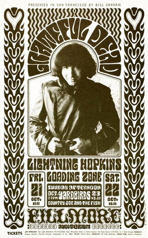 BG032 - The Grateful Dead Postcard - Fillmore Auditorium (21 - Oct - 66) Condition - 1
