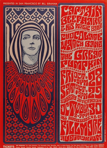 BG034 - Captain Beefheart & His Magic Band Poster - Fillmore Auditorium (28 - Oct - 66) Condition - 1