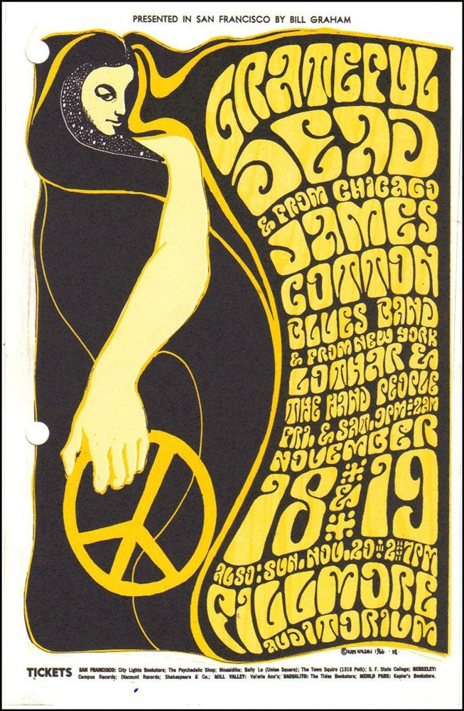 BG038 - The Grateful Dead Handbill - Fillmore Auditorium (18 - Nov - 66) Condition - 2