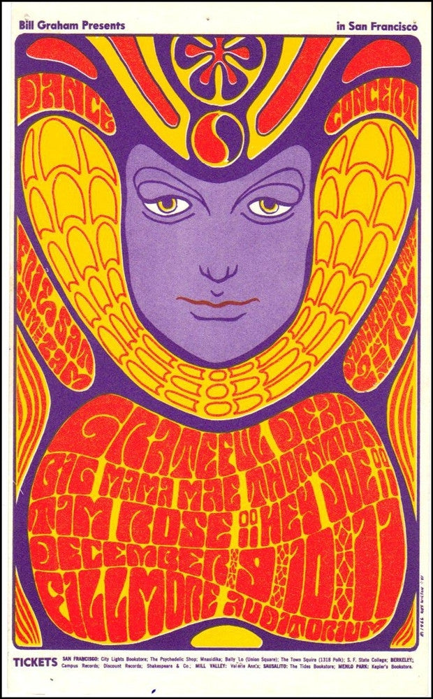 BG041 - The Grateful Dead Handbill - Fillmore Auditorium (09 - Dec - 66) Condition - 2