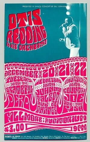 BG043 - Otis Redding Poster - Fillmore Auditorium (20 - Dec - 66) Condition - 1.5