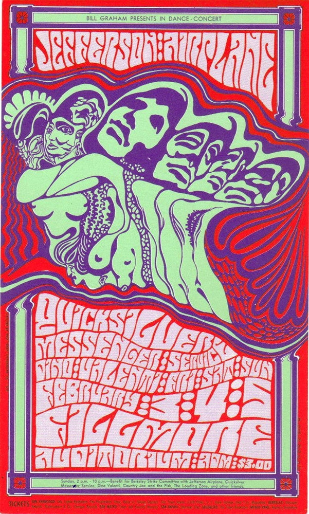 BG048 - Jefferson Airplane Handbill - mailer - Fillmore Auditorium (03 - Feb - 67) Condition - 2