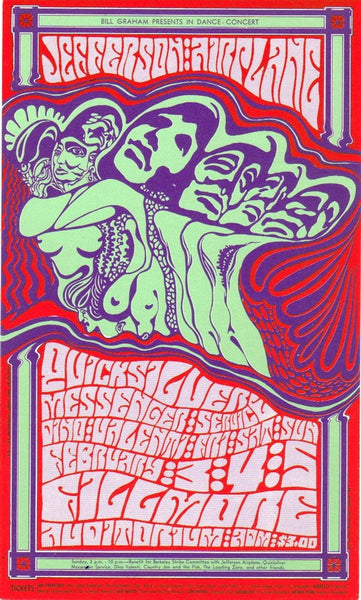 BG048 - Jefferson Airplane Handbill - mailer - Fillmore Auditorium (03 - Feb - 67) Condition - 2