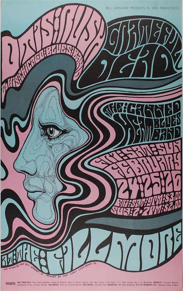 BG051 - Otis Rush and His Chicago Blues Band Poster - Fillmore Auditorium (24 - Feb - 67) Condition - 2