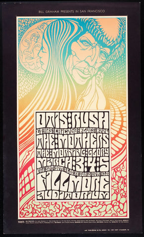 BG053 - Otis Rush and His Chicago Blues Band Postcard - Type A - Fillmore Auditorium (03 - Mar - 67) Condition - 1