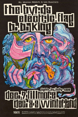 BG096 - The Byrds Poster - Fillmore Auditorium (07 - Dec - 67) Condition - 2