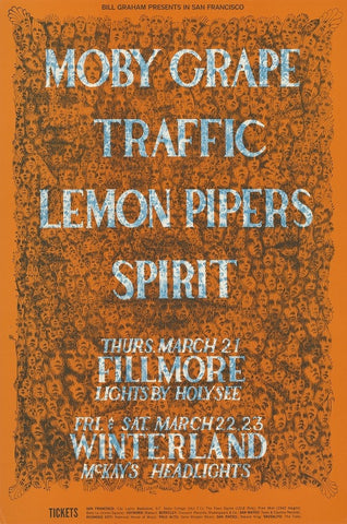 BG112 - Moby Grape Poster - Fillmore Auditorium (21 - Mar - 68) Condition - 1