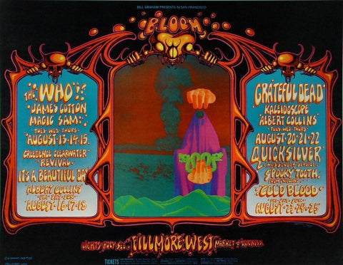 BG133 - The Who Poster - oversize - Fillmore Auditorium (13 - Aug - 68) Condition - 1.5