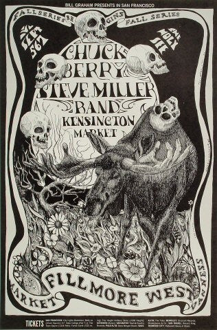 BG135 - Chuck Berry Poster - Fillmore Auditorium (05 - Sep - 68) Condition - 1.5
