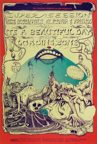 BG138 - Mike Bloomfield Poster - Fillmore Auditorium (26 - Sep - 68) Condition - 1.5