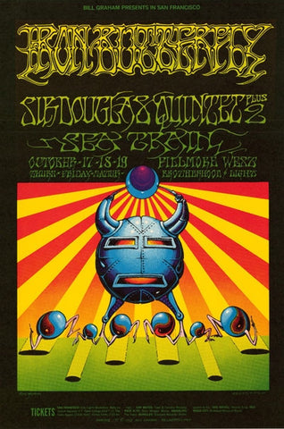 BG141 - Iron Butterfly Poster - Fillmore Auditorium (17 - Oct - 68) Condition - 1