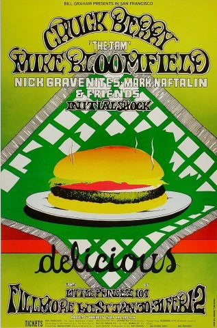 BG158 - Chuck Berry Poster - Fillmore Auditorium (30 - Jan - 69) Condition - 1