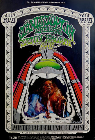 BG165 - Janis Joplin and Her Band Poster - Winterland (20 - Mar - 69) Condition - 1.5