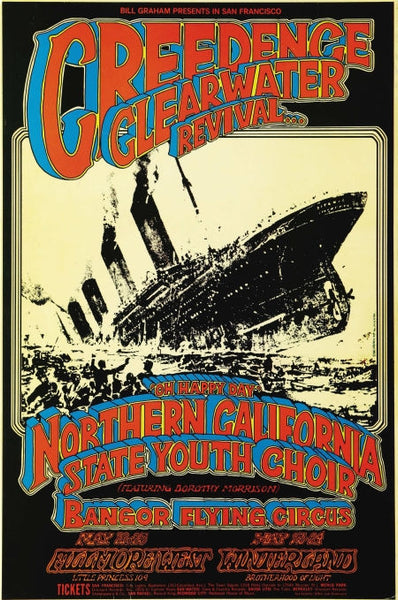 BG174 - Creedence Clearwater Revival Poster - Fillmore Auditorium (22 - May - 69) Condition - 1.5