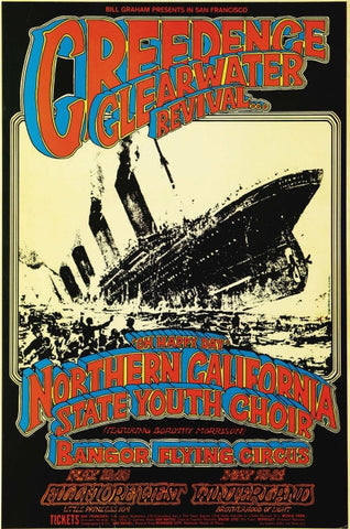 BG174 - Creedence Clearwater Revival Poster - Fillmore Auditorium (22 - May - 69) Condition - 1.5