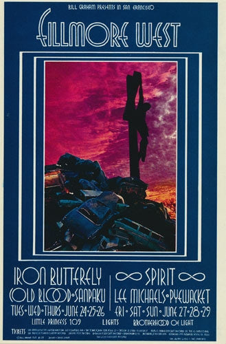 BG179 - Iron Butterfly Poster - Fillmore Auditorium (24 - Jun - 69) Condition - 1.5