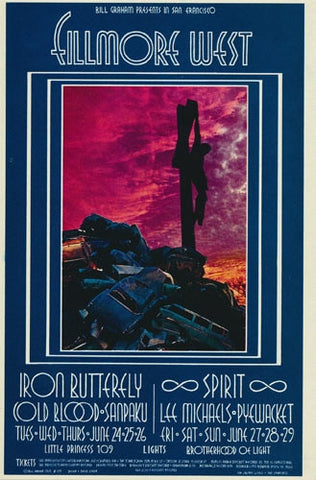 BG179 - Iron Butterfly Poster - Fillmore Auditorium (24 - Jun - 69) Condition - 1.5
