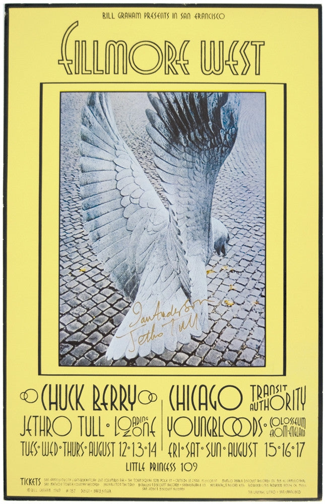 BG187 - Chuck Berry Poster - Fillmore Auditorium (12 - Aug - 69) Condition - 1.5