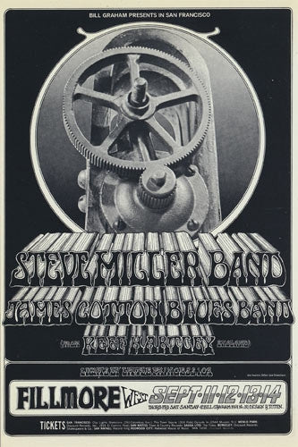 BG191 - Steve Miller Blues Band Poster - Fillmore Auditorium (11 - Sep - 69) Condition - 1