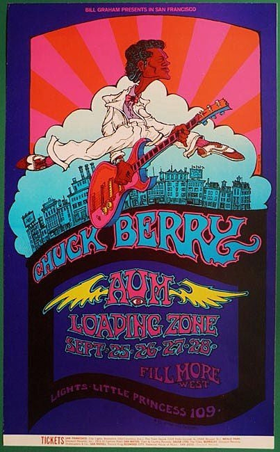 BG193 - Chuck Berry Poster - Fillmore Auditorium (25 - Sep - 69) Condition - 1
