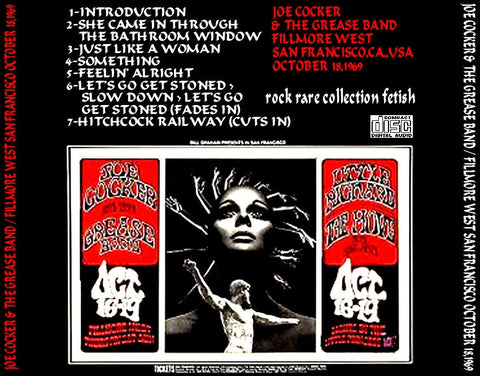 BG196 - Joe Cocker and the Grease Band Poster - Fillmore Auditorium (16 - Oct - 69) Condition - 1