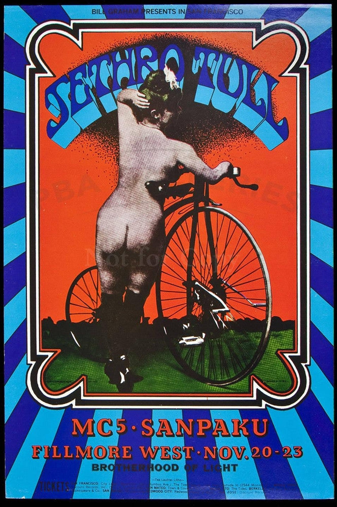 BG203 - Jethro Tull Poster - Fillmore Auditorium (20 - Nov - 69) Condition - 1.5