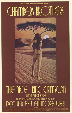 BG206 - Chambers Brothers Poster - Fillmore Auditorium (11 - Dec - 69) Condition - 2