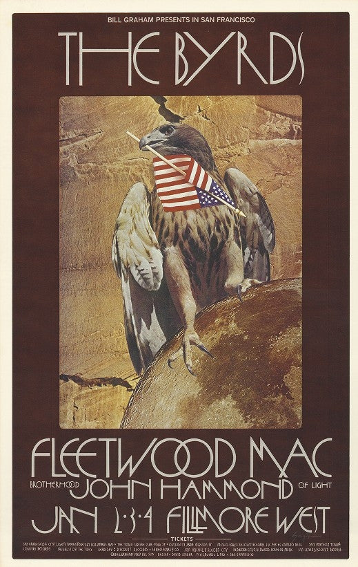 BG210 - The Byrds Poster - Fillmore Auditorium (02 - Jan - 70) Condition - 1