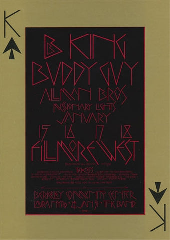BG212 - B.B. King Poster - Fillmore Auditorium (15 - Jan - 70) Condition - 1.5