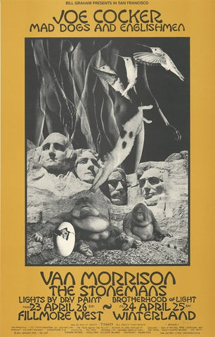 BG229 - Joe Cocker Poster - Fillmore Auditorium (23 - Apr - 70) Condition - 1