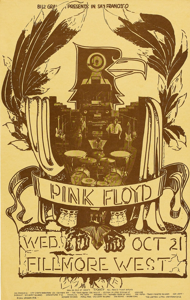 BG230 - Pink Floyd Poster - Fillmore Auditorium (29 - Apr - 70) Condition - 1.5
