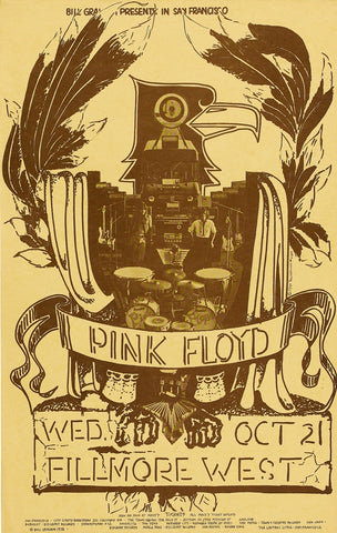 BG230 - Pink Floyd Poster - Fillmore Auditorium (29 - Apr - 70) Condition - 1.5