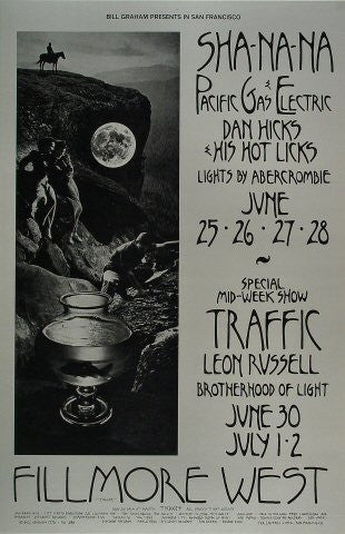 BG240 - Sha - Na - Na Poster - Fillmore Auditorium (25 - Jun - 70) Condition - 1.5