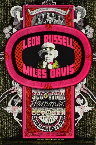 BG252 - Leon Russell Poster - Fillmore Auditorium (15 - Oct - 70) Condition - 1